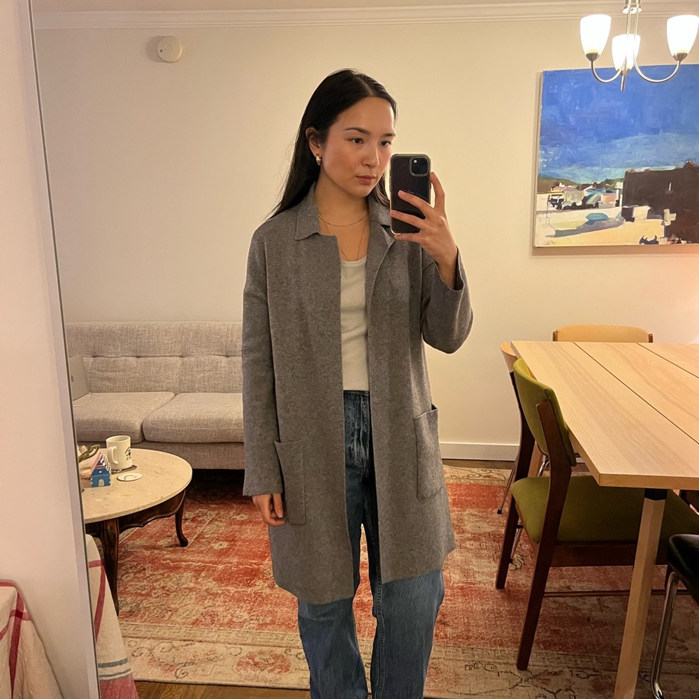 Gray Long Cardigan